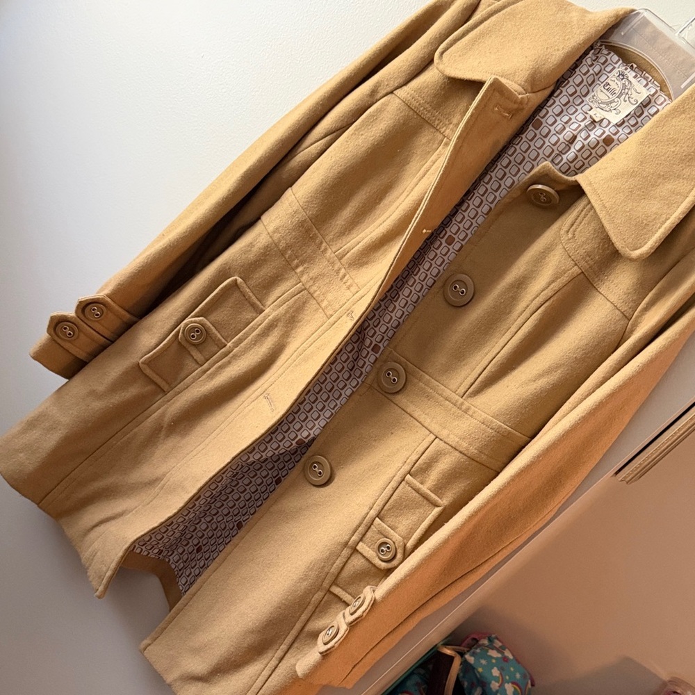 Tulle wool Tan Pea Coat